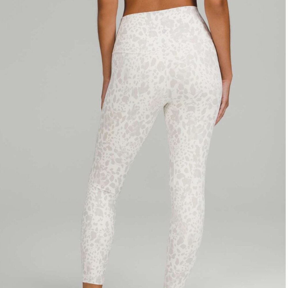 Lulu Lemon Cheetah Camo Antique White Multi Align Set - Size 12